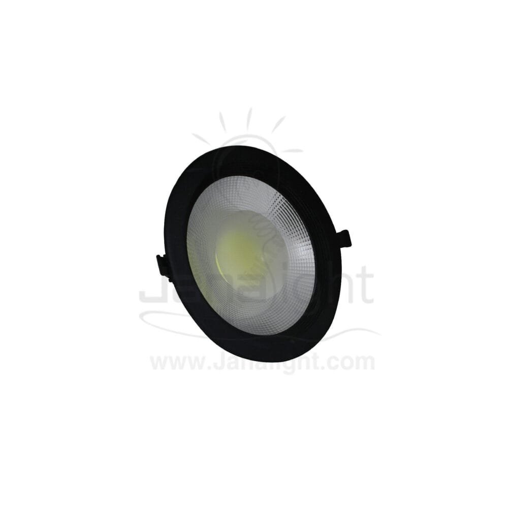 كشاف 30 وات كومبكت ابيض حلق اسود مط جنى لايت plastic white compact 30 watt downlight